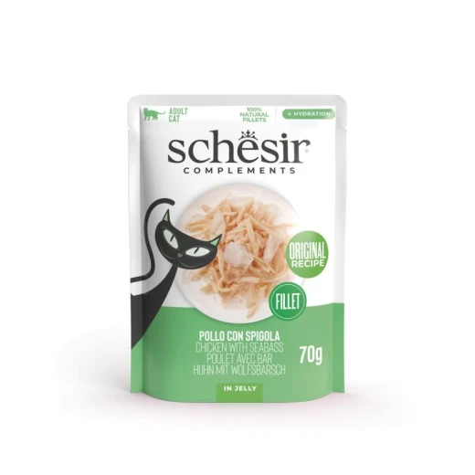 Schesir Complements Wet Cat Chicken / seabass in Jelly Pouch 70g-N
