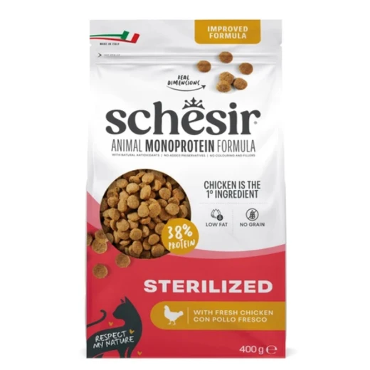 SCHESIR DRY CAT STERILIZED CHICKEN 400G SCHESIR DRY CAT STERILIZED CHICKEN 400G