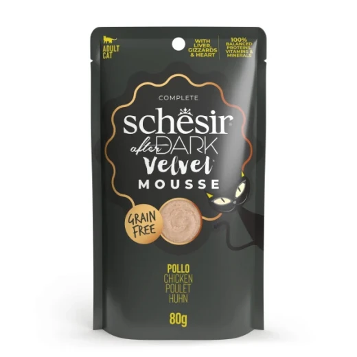 SCHESIR AFTER DARK VELVET MOUSSE CAT POUCH CHICKEN 80G