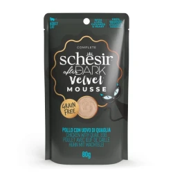 SCHESIR AFTER DARK VELVET MOUSSE CAT POUCH CHICKEN/QUAIL EGG 80G