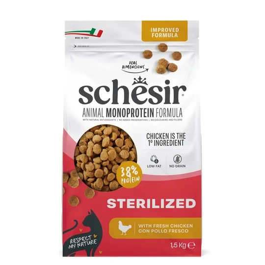 SCH DRY CAT STERILIZ CHICKEN 1,5KG - SCHESIR