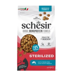 SCHESIR DRY CAT STERILIZED FISH 1,5KG