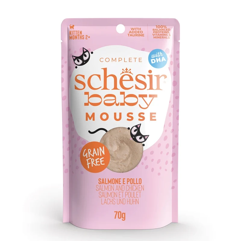 SCHESIR BABY CAT POUCH MOUSSE SALMON WITH CHICKEN 70G(NEW) - SCHESIR