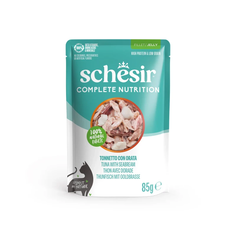 SCHESIR CAT POUCH TUNA WITH SEABREAM 85G - SCHESIR