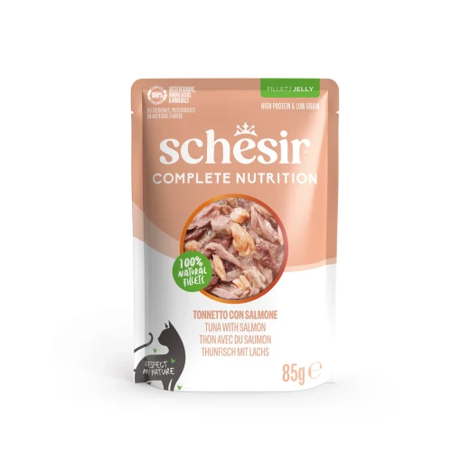 SCHESIR CAT POUCH TUNA WITH SALMON 85G