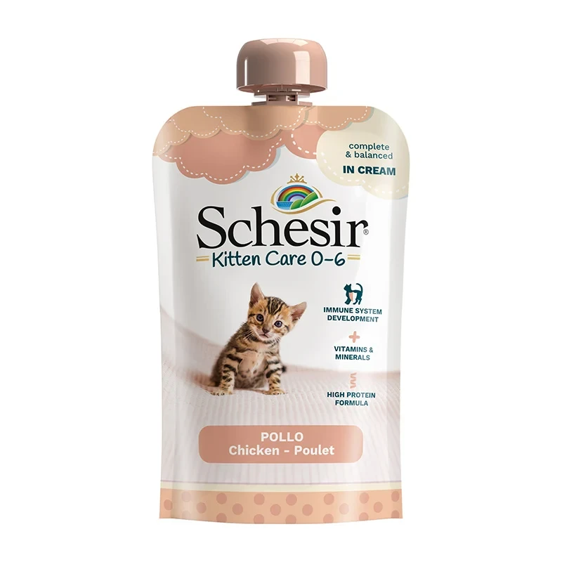 SCHESIR KITTEN POUCH CREAM 0-6 CHICKEN 150G - SCHESIR