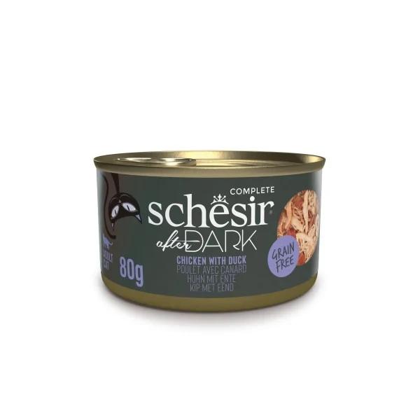 SCHESIR AFTER DARK WHOLEFOOD CAT CAN CHICKEN WITH DUCK 80G - SCHESIR