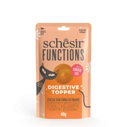 SCHESIR F CAT POUCH DIGESTTOPPER PUMPKIN W WHEAT GRASS 40G
