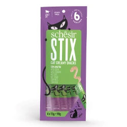 SCHESIR STIX CAT POUCH TREATS DUCK 6X15G