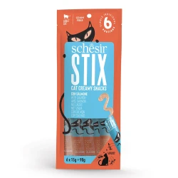 SCHESIR STIX CAT POUCH TREATS SALMON 6 X 15G