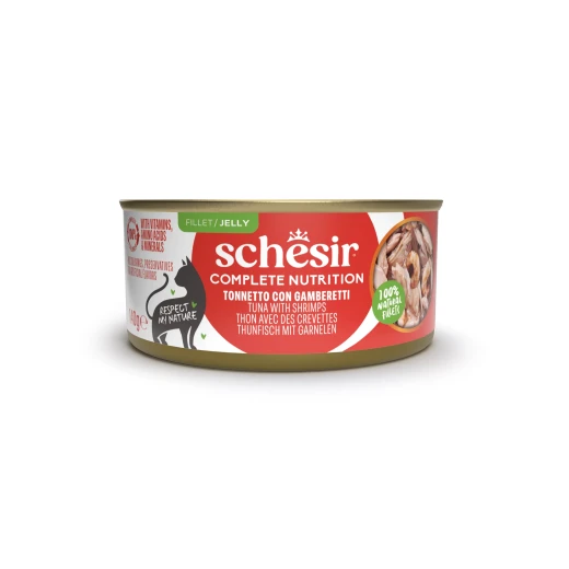 SCHESIR C&B WET CAT TUNA SHRIMPS IN JELLY CAN 140G SCHESIR C&B WET CAT TUNA SHRIMPS IN JELLY CAN 140G