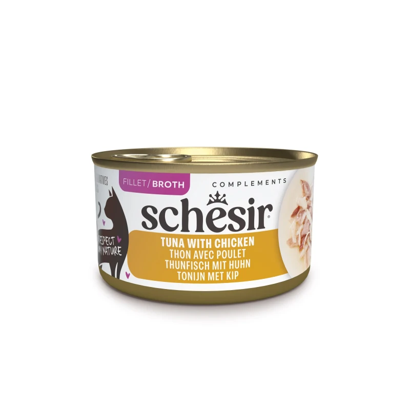 C524 SCHESIR Cat Can Broth 70 gr Tuna with Chicken - SCHESIR