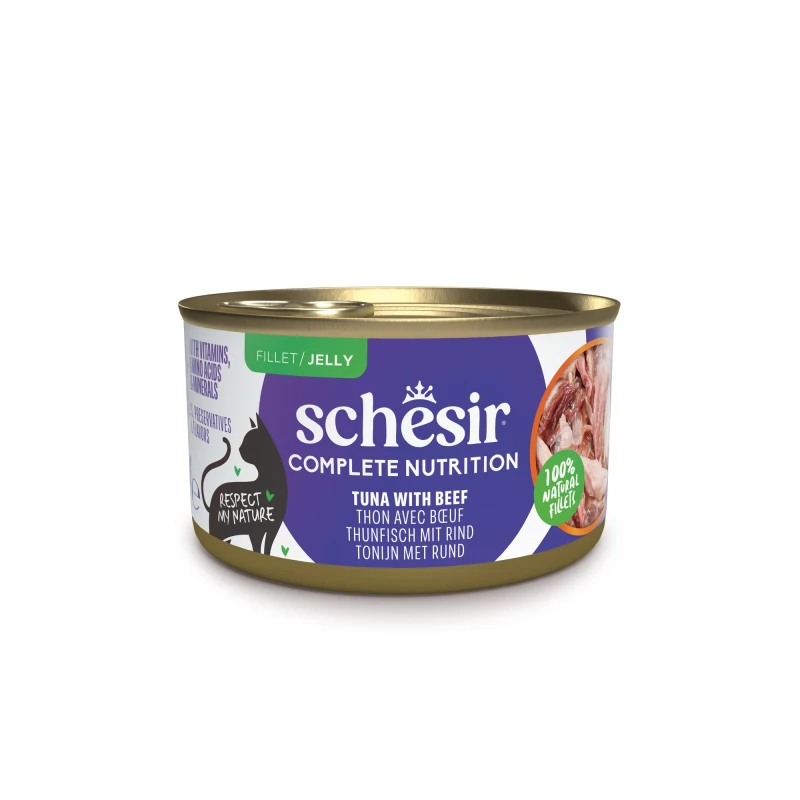 C141 SCHESIR Cat Can Jelly 85 gr Tuna with Beef - SCHESIR