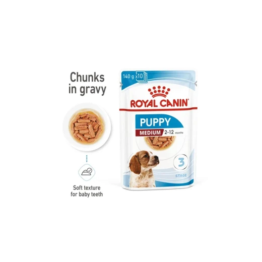 Royal Canin Medium Puppy Wet Dog Food 140g, Complete and Balanced Nutrition for Medium-Breed Puppies Aged 2–12 Months, Helps Support Healthy Growth, Natural Defences, Muscle and Bone Development, and Digestive Health - Royal Canin - Image 2
