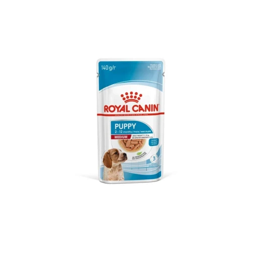 Royal Canin Medium Puppy Wet Dog Food 140g, Complete and Balanced Nutrition for Medium-Breed Puppies Aged 2–12 Months, Helps Support Healthy Growth, Natural Defences, Muscle and Bone Development, and Digestive Health Royal Canin Medium Puppy Wet Dog Food 140g, Complete and Balanced Nutrition for Medium-Breed Puppies Aged 2–12 Months, Helps Support Healthy Growth, Natural Defences, Muscle and Bone Development, and Digestive Health