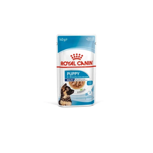 Royal Canin Maxi Puppy Wet Dog Food Pouches 140g, Complete and Balanced Nutrition Specially Formulated for Large Breed Puppies to Support Healthy Growth and Meet Their Nutritional Needs During Development Royal Canin Maxi Puppy Wet Dog Food Pouches 140g, Complete and Balanced Nutrition Specially Formulated for Large Breed Puppies to Support Healthy Growth and Meet Their Nutritional Needs During Development