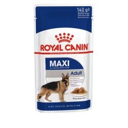 Royal Canin Maxi Adult Wet Dog Food Pouches 140g | Highly Digestible Gravy Recipe Supporting Bone, Joint & Skin Health with EPA & DHA for Large Breeds