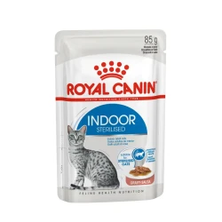 Royal Canin Indoor Sterilised Wet Cat Food in Gravy 85g, Complete and Balanced Nutrition Specially Formulated for Indoor Sterilised Cats to Support Overall Health and Help Maintain a Healthy Weight