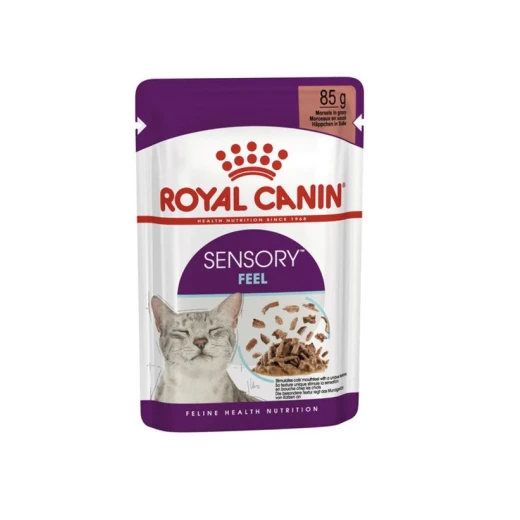 Royal Canin Sensory Feel Wet Cat Food in Gravy 85g, Specially Designed Texture to Stimulate Cats' Sense of Touch, Complete and Balanced Nutrition to Support Daily Health and Well-Being Royal Canin Sensory Feel Wet Cat Food in Gravy 85g, Specially Designed Texture to Stimulate Cats' Sense of Touch, Complete and Balanced Nutrition to Support Daily Health and Well-Being
