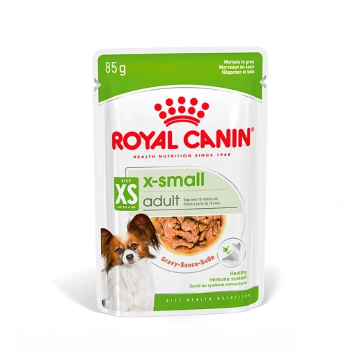 Royal Canin X-Small Adult Wet Dog Food in Gravy 85g, Complete and Balanced Nutrition for Adult Dogs Weighing Up to 4kg, Tender Meat Chunks in Gravy to Support Healthy Digestion, Maintain Ideal Weight and Meet Daily Nutritional Needs Royal Canin X-Small Adult Wet Dog Food in Gravy 85g, Complete and Balanced Nutrition for Adult Dogs Weighing Up to 4kg, Tender Meat Chunks in Gravy to Support Healthy Digestion, Maintain Ideal Weight and Meet Daily Nutritional Needs