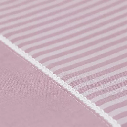كانون طقم شرشف مطاط Dots & Stripes - بولي قطن - مفرد & مفرد كبير - 2 قطع - وردي داكن - كانون - Image 6