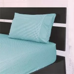 كانون طقم شرشف مطاط Dots & Stripes - بولي قطن - مجوز & مجوز كبير - 3 قطع - أزرق فاتح - كانون