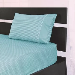 Cannon Dots & Stripes Fitted Sheet Set - Poly Cotton - King & Super King - 3 Pcs - Jade