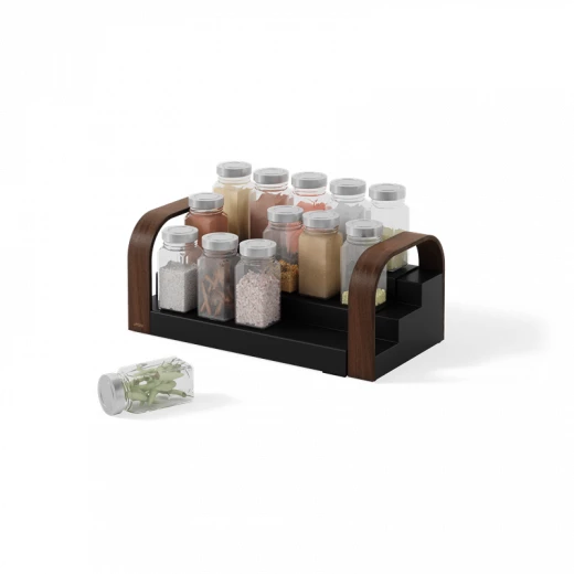 Umbra Bellwood 3-Tier Spice Shelf - Black & Walnut - Umbra - Image 12