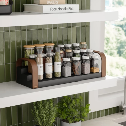 Umbra Bellwood 3-Tier Spice Shelf - Black & Walnut - Umbra - Image 6
