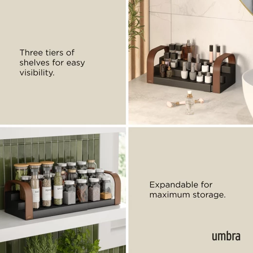 Umbra Bellwood 3-Tier Spice Shelf - Black & Walnut - Umbra - Image 9