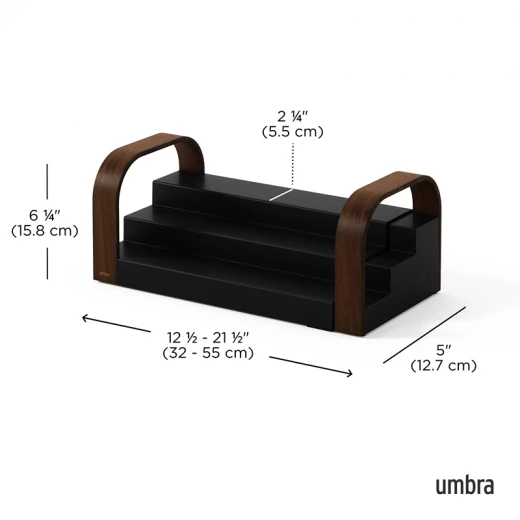 Umbra Bellwood 3-Tier Spice Shelf - Black & Walnut - Umbra - Image 11