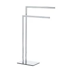 Wenko Recco Freestanding Steel Towel Rack | Shiny Chrome Dual-Rail Stand - Wenko