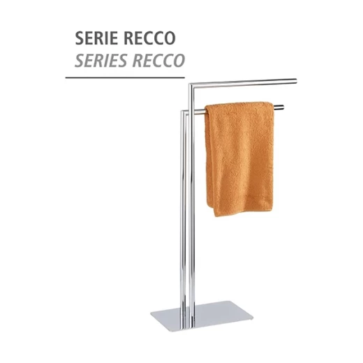 Wenko Recco Freestanding Steel Towel Rack | Shiny Chrome Dual-Rail Stand - Wenko - Image 2