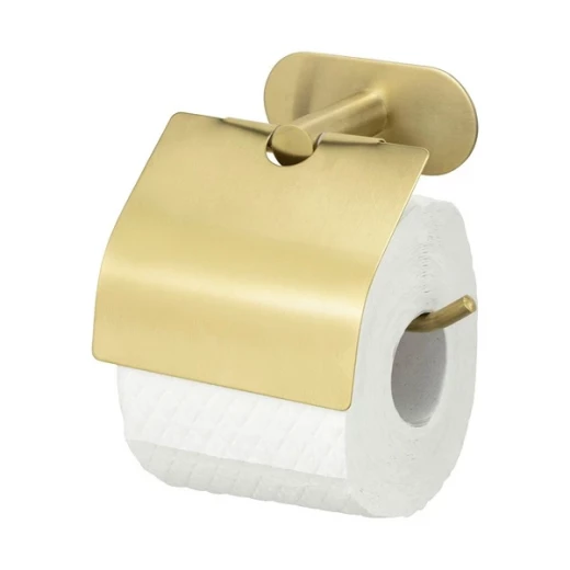 Wenko Orea Turbo-Loc Toilet Paper Holder with Cover - Stainless Steel - Gold Matt (No Drilling) - Wenko - Image 4