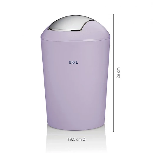 Kela Marta Swing Lid Bin 5 Litres - Pastel Lilac - Kela - Image 3