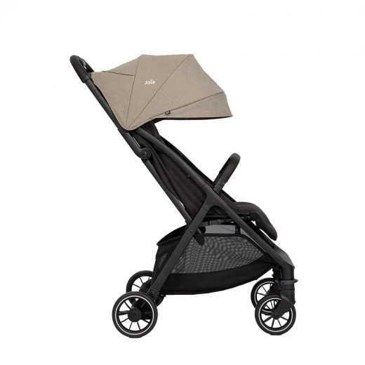 Joie Pact Pro Compact Stroller in Beige: Lightweight, Versatile Design for Newborns and Toddlers. Easily folds for travel and storage. Features a comfortable seat and smooth ride. Perfect for everyday adventures with your little one. Superior quality and safety features. - Joie - Image 6