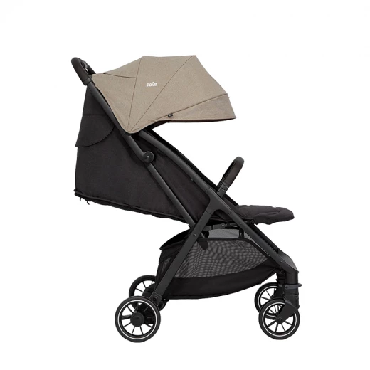 Joie Pact Pro Compact Stroller in Beige: Lightweight, Versatile Design for Newborns and Toddlers. Easily folds for travel and storage. Features a comfortable seat and smooth ride. Perfect for everyday adventures with your little one. Superior quality and safety features. - Joie - Image 5
