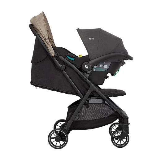 Joie Pact Pro Compact Stroller in Beige: Lightweight, Versatile Design for Newborns and Toddlers. Easily folds for travel and storage. Features a comfortable seat and smooth ride. Perfect for everyday adventures with your little one. Superior quality and safety features. - Joie - Image 4