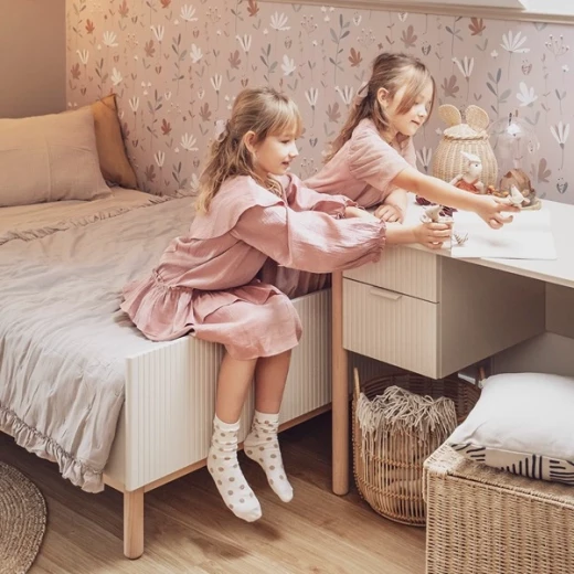 Pinio Miloo Baby's Bed - Growing Bed With Mattress - 70x140 - Champagne - Pinio - Image 8