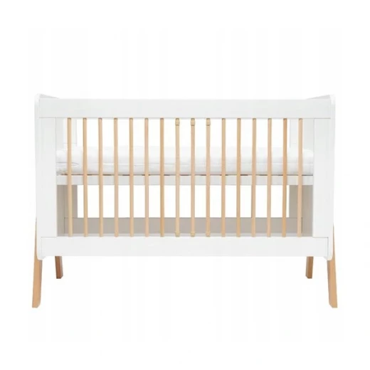 Pinio Krubb Baby Cot with Mattress - 60X120 Cm - White Pinio Krubb Baby Cot with Mattress - 60X120 Cm - White