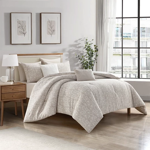 Nova Home Fraidy Cotton Jacquard Comforter Set - 100% Cotton - King - 8Pcs - Taupe - Nova Home - Image 8