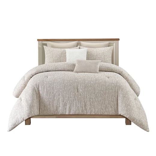 Nova Home Fraidy Cotton Jacquard Comforter Set - 100% Cotton - King - 8Pcs - Taupe Nova Home Fraidy Cotton Jacquard Comforter Set - 100% Cotton - King - 8Pcs - Taupe