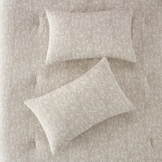 Nova Home Fraidy Cotton Jacquard Comforter Set - 100% Cotton - King - 8Pcs - Taupe - Nova Home - Image 5