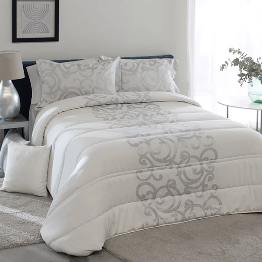 Nova Home Amiens Spanish Jaquard Comforter Set - 6pcs - King & Super King - Grey - Nova Home - Image 2