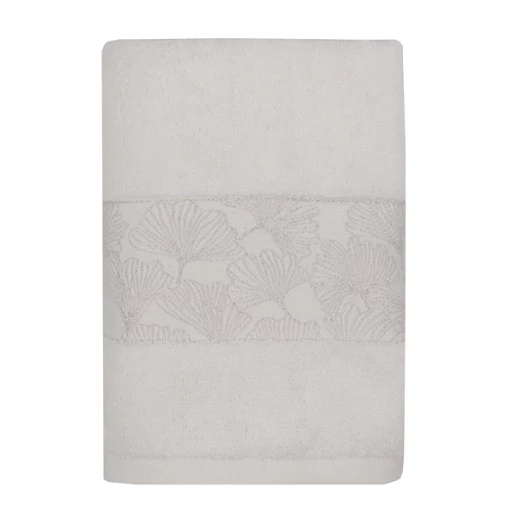 Nova Home Utopia Towel with Silver Details - 100% Cotton - 50x90 Cm - Ivory & Silver - Nova Home - Image 3