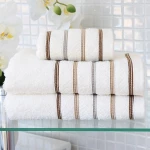 نوفا هوم "Orion" بشكير(منشفة) مخطط - 100% قطن - 50x90 سم - أيفوري - نوفا هوم