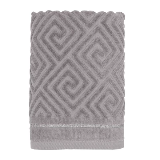 Nova Home Versace Jacquard Towel with Silver Details - 100% Cotton - 30x50 Cm - Grey & Silver - Nova Home - Image 5