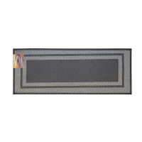 Nova Home Trellis Jaquard Woven Kitchen Mat W & Rubber Backing - 46x120 Cm - Black