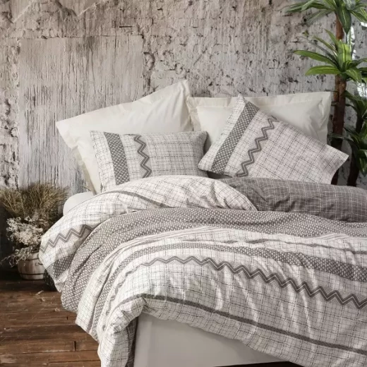 Nova Home Aren Duvet Cover Set - 100% Cotton - Single & Twin - 3 Pcs - Beige Nova Home Aren Duvet Cover Set - 100% Cotton - Single & Twin - 3 Pcs - Beige