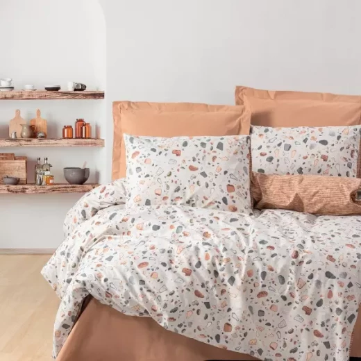 Nova Home Oniks Duvet Cover Set - 100% Cotton - Single & Twin - 3 Pcs - Peach - Nova Home - Image 2